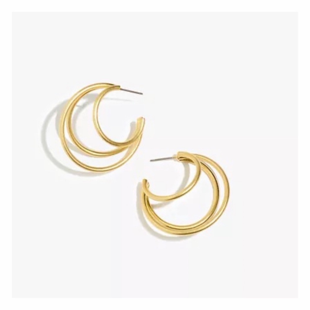 Madewell Triple Hoop Gold Earrings